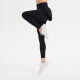 Mantenga las leggings transpirables de secado rápido para mujeres para mujeres que corren moda falsa de dos piezas de dos piezas 12588 clásico negro m