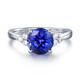 Millai Jewelry 2.6 carat natural tanzanite ring for women 18K gold inlaid diamond diamond ring jewelry custom gift ring number can be customized