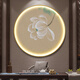 Paidan Xianmeng New Chinese Style Decorative Painting Round Luminous Painting Entry Hall Living Room Painting Landscape Painting Zen Tea Room Hanging Painting Ink Painting Spring Swallow Ink Bamboo - Aluminum Alloy Black Frame/Crystalline Porcelain Surface Diameter 50cm - No Light Style