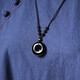 Jingying natural obsidian pendant for men and women, amulet transfer safety buckle necklace, gift for wife, mother, boyfriend and girlfriend