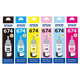 Epson 674 Ink original adapté à l'Epson L805 L801 L1800 L850 L810, etc. Epson Ink T6741-T6746 Six Colors Set