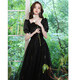 Seidler High-End-Abendkleid Frauen Banketttemperament 2025 Neue trägerlose Feenstudentin Long Style Host Light Luxury Nische schwarz m