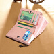 viney first-layer cowhide women's wallet short folding zipper coin purse multi-card slot multi-functional wallet card holder document bag
