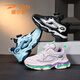 
Delhui rotary buckle children's shoes for children's running shoes autumn and winter mesh breathable sneakers for boys 6-12 years old girls shoes blue D6623 [double mesh] size 28 [shoe length 17.7cm]