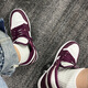 Nike (Nike) AJ1 Herrenschuhe und Frauenschuhe Air Jordan High1 Shadow Black Grey High Top Retro Wear-Resistant Sport Basketball Schuhe 575441/555088-611 Bordeaux Wine Red 36 Gs