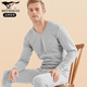 
Seven Wolves Autumn Clothes and Autumn Pants Men's Spring Pure Cotton Thermal Underwear Set V-neck 100% Cotton Sweater Antibacterial Clothes