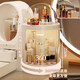 Cosmetic storage box desktop LED light with mirror multi-functional all-in-one dressing table storage rack lipstick storage cabinet bead LED light