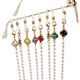 Cadena de gafas de cuello migado para mujeres, trébol de cuatro hojas perlas, auriculares cordón anti-pérdida, cadena de gafas de sol de moda, cadena de lentes de lectura, trébol de cuatro hojas de cristal transparente