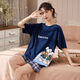 
TULX large size pajamas for women 200Jin [Jin equals 0.5 kg] 5XL extra large size pajamas for women summer cotton short sleeves plus fat plus size 200Jin [Jin equals 0.5 kg] Home A3519 Fixed chest pad 3XL [160-180Jin [Jin equals 0.5 kg]]