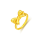 Erli 999 Pure Gold Bow Gold Ring Women's Fixed Mouth Newly Launched Fashionable Exquisite Ring for Your Girlfriend Twist Arm Bow Ring 0.73g Size 10