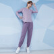Fanstick Yoga Wear Women's Loose Long Sleeve Pilates Training Set Breathable Fitness Wear Running Sports Suit Light Purple Two-piece Set TC27956 L (Recommended 105-120 Jin Jin equals 0.5 kg)