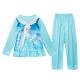 Qiaojiadi children's pajama girl spring and autumn long girl baby child princess Aisha home clothes set Sophia long set 854# Lan Aisha 100 size 8 height 90-CM
