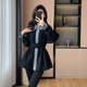 Lisaft Black Spliced Denim Sweater Women's Jacket Spring and Autumn Slim Waist Cardigan Top 2024 New Regular Black L (recommended 115-130 Jin Jin equals 0.5 kg) Lisaft Black Spliced Denim Sweater Women's Jacket Spring and Autumn Slim Waist Cardigan Top 2024 New Regular Black L (recommended 115-130 Jin Jin equals 0.5 kg)
