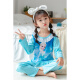 Qiaojiadi children's pajama girl spring and autumn long girl baby child princess Aisha home clothes set Sophia long set 854# Lan Aisha 100 size 8 height 90-CM