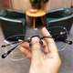 
JIANDAN (JIANDAN) glasses frame myopia can match the degree of men and women's trendy pure titanium ultra-light frame punching frame for business travel students learning [Frame] 695 rose gold single frame + model lens