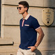 Mr. Stoffknopf Retro Polo Shirt Sommer Neue Männer Revers kurzärmelig College-Stil AT12083 Navy Blue M (170)
