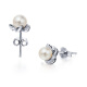 Chow Tai Fook Fresh Petal 925 Silver Pearl Stud Earrings with a diameter of about 5mmAQ32316