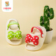 Deer Mili baby hole shoes girl summer 1-3 years old 2 home eva baby anti-slip soft bottom new children's slippers strawberry red inner length 15cm