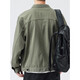 
Cotton high-end jacket for men spring new men's pure cotton loose work denim top casual jacket jacket men's 2201 green XL