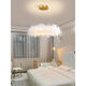 
XMSJ bedroom lamp French feather chandelier light luxury girl princess room lamp art store internet celebrity Zhongshan lamp 9807 9272 chandelier white 35cm three-color light