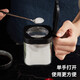 Cobbe seasoning box kitchen seasoning jar oil pot glass salt shaker MSG seasoning spice stainless steel storage box set 3-piece set with base and spoon