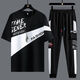 Yimuqi Summer à manches courtes SUPTERS CONSÉRIEURS CONSTERNES CONSTUSSIBLES À MANGE CASEVE SPORTS CONSTUSSIBLES SETTS TOUT-PIÈCES 10-20 ANS Suit étudiant 867 Black + 1563 Contrôle blanc S costume S.
