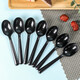 Fangcaodi disposable spoons 80 pieces long handle spoon small spoon fast food dessert coffee black spoon individually packaged