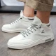 Semir trendy brand new men's shoes canvas shoes men's high-top 2022 new summer breathable men's shoes trend Korean version all-match white shoes casual trendy sneakers N801 rice green cloth surface 39