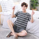 Feimaiibo Pyjamas Herren Baumwollsommer 2023 Neuer Stil für junge Studenten kurzärmelig dünne Sommer-Herren-Home-Kleidungsstoffe 21m9922# kurzärmelige Shorts XL 125-145jin [Jin gleich 0,5 kg]