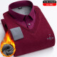 prenomen knitted sweater fake two-piece men's sweater warm clothes casual winter plus velvet thickened base shirt sweater JLJ-686 XXL