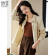 She enjoys long-sleeved shirt women's simple all-match shirt cardigan commuter top autumn and winter brushed shirt jacket T143C2045