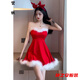 
Mafixuan Christmas clothes for women retro and fashionable Christmas atmosphere New Year beautiful girl dress Internet celebrity Christmas hanging Christmas jacket 9742 S (recommended 80-90Jin [Jin equals 0.5 kg])