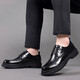 
Playboy leather shoes for men in 2025 spring new British style genuine leather business formal wear men's casual shoes black wedding groom shoes black [lace-up style] 9761 40
