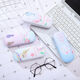 
Li Shen Korean version of male and female students simple and personalized portable ins anti-pressure glasses box fresh and cute myopia glass storage box Cola bottle blue plus velvet mirror cloth + cleaning liquid