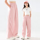 
Ikano I.KARNOW girls' pants summer thin 2025 new children's wide-leg pants suit big children's summer clothes anti-mosquito silk straight pants 15261 military green 150