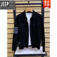 Jeep (JEEP) high-end spring and autumn new style lapel knitted jacket cardigan versatile casual fashion trend slim men's new black knitted cardigan jacket men/wool/wool one size fits all 52 yards 140-155Jin Jin equals 0.5 kg