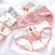 Kommandant Bear Pure Cotton Unterwäsche für Frauen Japaner gedruckter Baumwollschritt atmungsaktiven süßen und niedlichen Student Mid-T-Waist Slip Sommer Dünner Japanisch 9214 Paket 4 m