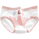 Kommandant Bear Pure Cotton Unterwäsche für Frauen Japaner gedruckter Baumwollschritt atmungsaktiven süßen und niedlichen Student Mid-T-Waist Slip Sommer Dünner Japanisch 9214 Paket 4 m