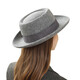 Zunti hat women's autumn and winter wool woolen hat rolled edge flat top retro bow British versatile casual fashion hat gray one size