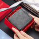 
Cnoles men's short wallet fashion business multi-function leather wallet coin wallet gift box birthday gift for father boyfriend husband practical dream gray