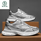 
Woodpecker Sneaker Men's Shoes 2025 Summer New Breathable Shock Absorbing Travel Jogging Shoes Casual Shoes Breathable Mesh Daddy Shoes Gray 42