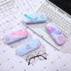 
Li Shen Korean version of male and female students simple and personalized portable ins anti-pressure glasses box fresh and cute myopia glass storage box Cola bottle blue plus velvet mirror cloth + cleaning liquid