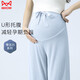 Cat man (MiiOW) maternity pants for summer thin ice silk wide-leg pants for wear loose and casual straight-size floor pants for summer blue L