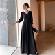 Maxbeth Black Evening Dress 2025 New Demperament Banquet Light Luxury Nishe High-end Art Exam Платье для женщин Dark Night Black S