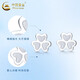 China Gold (CHINA GOLD) Clover Earrings PT950 Platinum Earrings Simple Platinum Earrings Wedding and Birthday Gifts for Girlfriends and Wife Platinum Clover Earrings About 1.7g