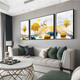 Mo Painting Lulin Modern Simple Living Room Decoration Painting New Chinese Sofa Background Wall Mural Landscape Painting Hall Triple Scenic Hanging Painting 6-Golden Lu Fulu 14134 Mirror Crystal Porcelain Middle 80*60 Side 40*60 Black Frame