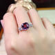 Amethyst Ring Quadrat 8mm Ring lila Edelstein Ring Frauen SN4859 Ring Roségold Leben