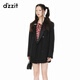 DZZIT plain blazer spring and autumn neat urban simple fashion women black S