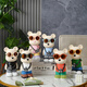 Internet celebrity violent bear cartoon TV wine cabinet living room decoration light luxury high-end ceramic children's piggy bank birthday gift 28cm black spectacled bear + camera piggy bank
