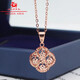 Jin Qilin 585 Purple Gold Smart Happy Grass Pendant New Fashionable Pure 14K Rose Gold Pendant Individual Pendant